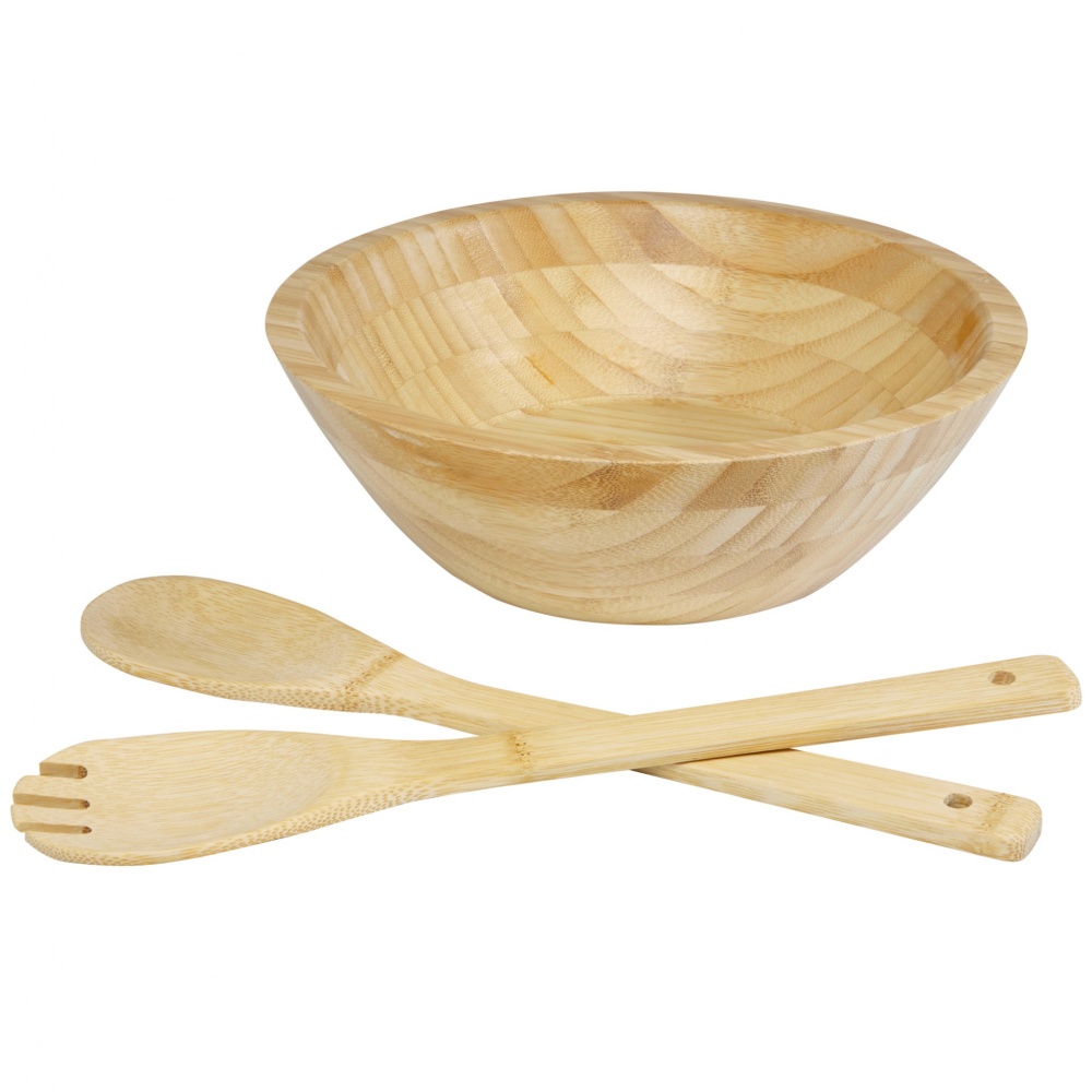 Logo trade promotional gifts picture of: Argulls bamboo salad bowl and tools
