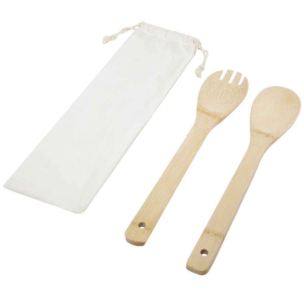 Logo trade promotional product photo of: Endiv bamboo salad spoon and fork