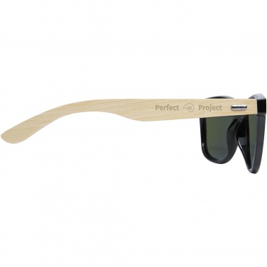 Logo trade promotional gifts picture of: Taiyō rPET/bamboo mirrored polarized sunglasses in gift box