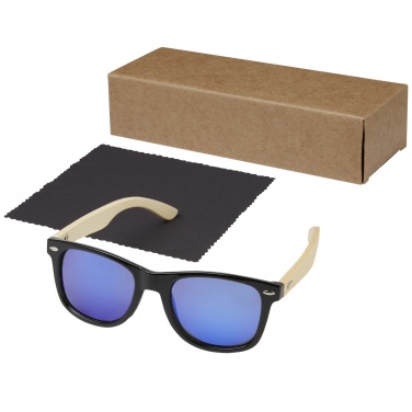 Logo trade corporate gifts image of: Taiyō rPET/bamboo mirrored polarized sunglasses in gift box