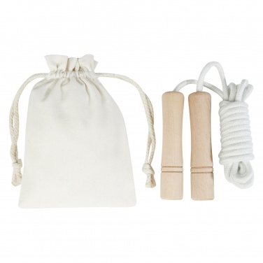 Logo trade promotional gift photo of: Denise wooden skipping rope in cotton pouch