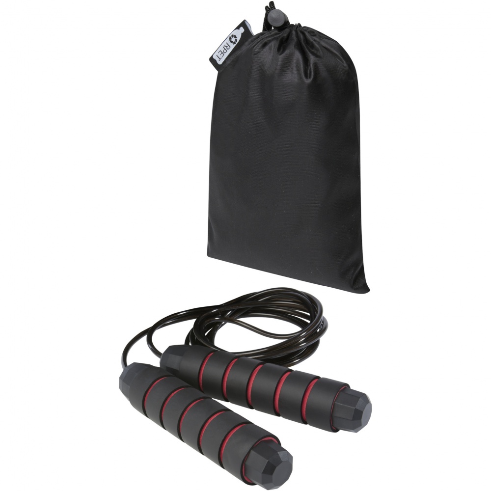 Logo trade advertising products image of: Austin soft skipping rope in recycled PET pouch