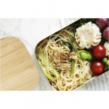 Logotrade advertising products photo of: Tite stainless steel lunch box with bamboo lid