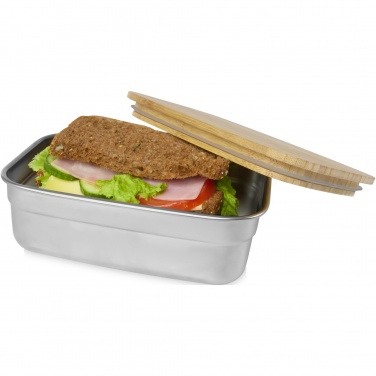 Logo trade promotional products image of: Tite stainless steel lunch box with bamboo lid