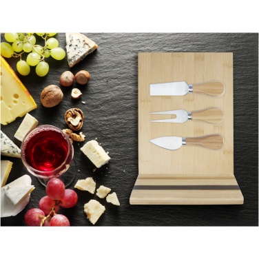 Logo trade promotional giveaways picture of: Mancheg bamboo magnetic cheese board and tools