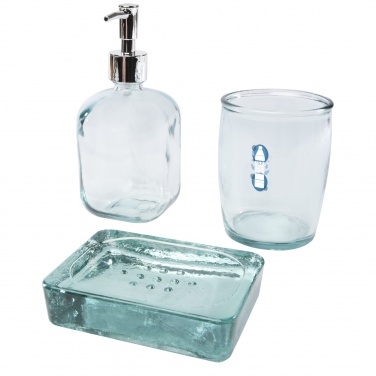 Logotrade business gift image of: Jabony 3-piece recycled glass bathroom set