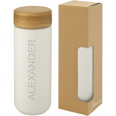 Logo trade advertising product photo of: Lumi 300 ml ceramic tumbler with bamboo lid