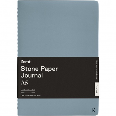 Logo trade business gifts image of: Karst® A5 stone paper journal twin pack