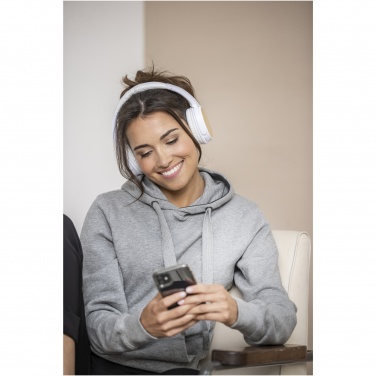 Logo trade promotional giveaway photo of: Athos bamboo Bluetooth® headphones with microphone