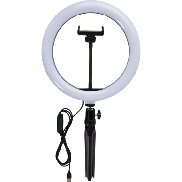 Logo trade promotional giveaways image of: Studio ring light for selfies and vlogging with phone holder and tripod