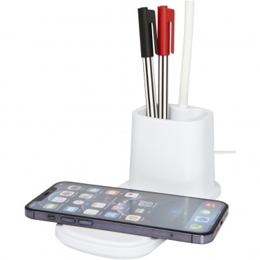 Logo trade business gift photo of: Bright desk lamp and organizer with wireless charger