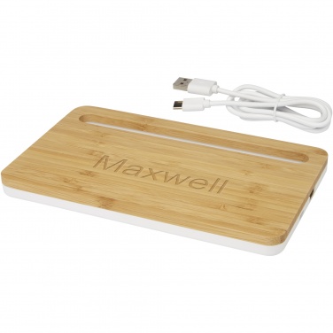 Logo trade corporate gifts image of: Medake 10W bamboo wireless charger