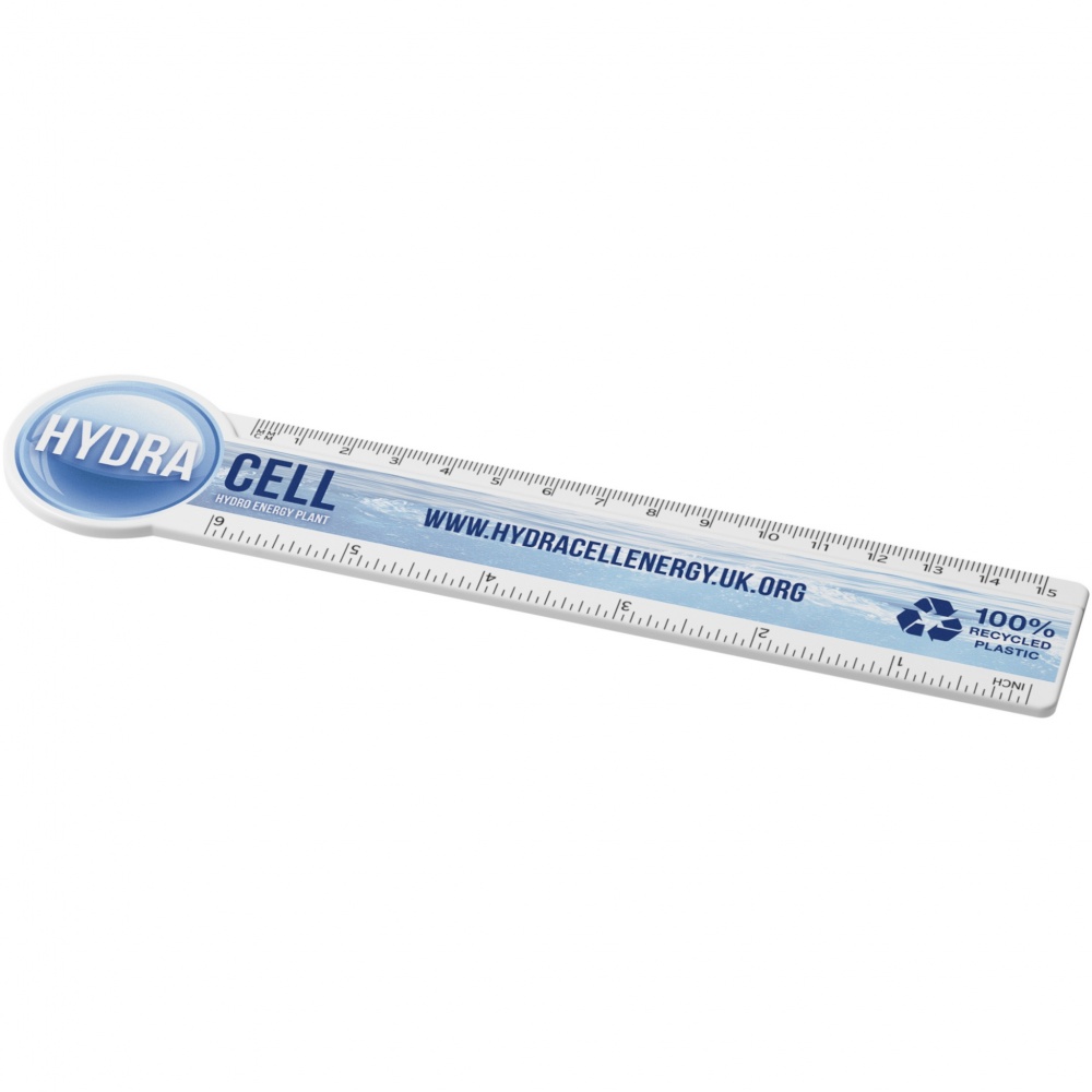 Logotrade business gift image of: Tait 15 cm circle-shaped recycled plastic ruler 
