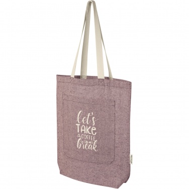 Logo trade promotional gifts picture of: Pheebs 150 g/m² recycled cotton tote bag with front pocket 9L