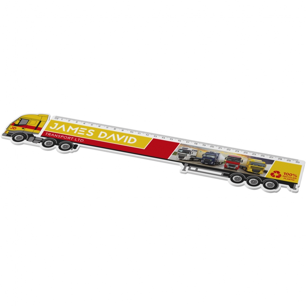 Logotrade promotional merchandise photo of: Tait 30cm lorry-shaped recycled plastic ruler