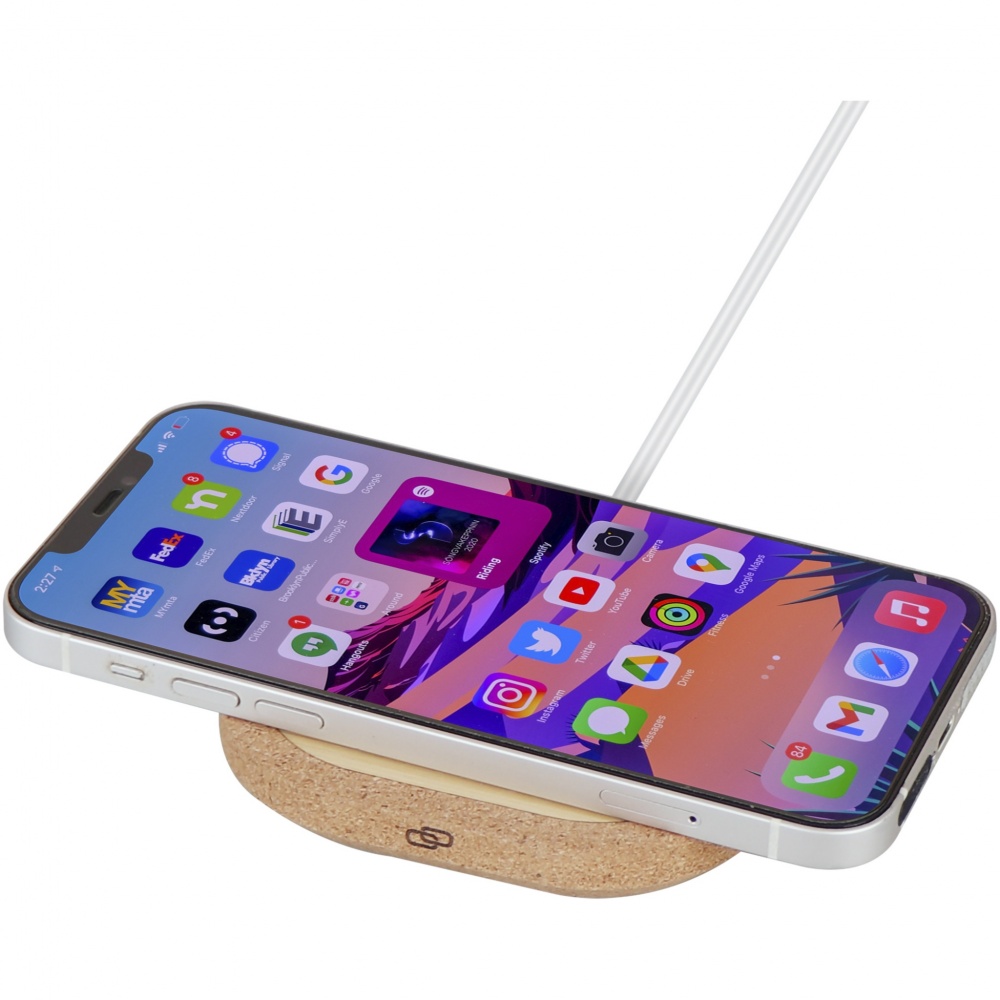Logotrade promotional giveaway image of: Cerris 15W cork wireless charging pad