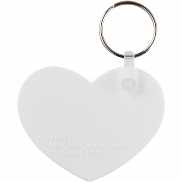 Logo trade promotional merchandise picture of: Tait heart-shaped recycled keychain