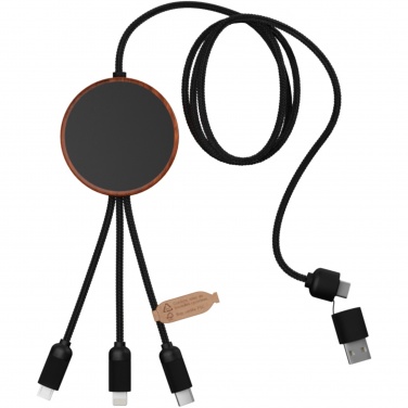 Logo trade promotional giveaway photo of: SCX.design C40 5-in-1 rPET light-up logo charging cable and 10W charging pad
