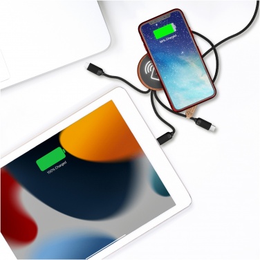 Logo trade corporate gift photo of: SCX.design C40 5-in-1 rPET light-up logo charging cable and 10W charging pad