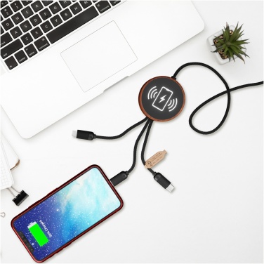 Logotrade promotional merchandise image of: SCX.design C40 5-in-1 rPET light-up logo charging cable and 10W charging pad
