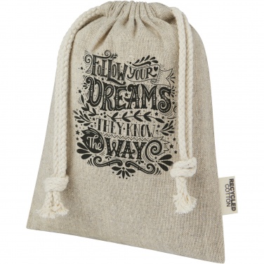 Logo trade business gift photo of: Pheebs 150 g/m² GRS recycled cotton gift bag small 0.5L