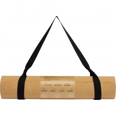 Logo trade business gifts image of: Trikona cork yoga mat
