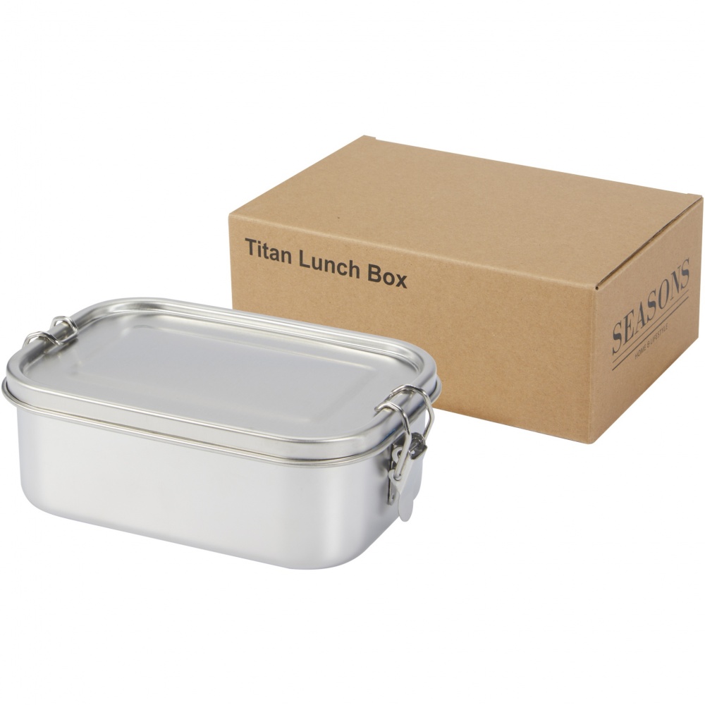 Logo trade corporate gifts picture of: Titan recycled stainless steel lunch box