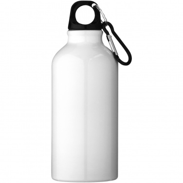 Logo trade promotional products picture of: Oregon 400 ml RCS certified recycled aluminium water bottle with carabiner
