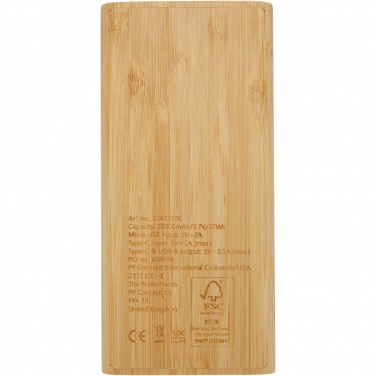 Logo trade promotional merchandise image of: Tulda 10.000 mAh bamboo power bank