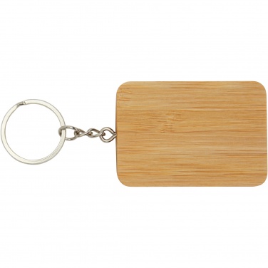 Logo trade promotional items image of: Reel 6-in-1 retractable bamboo key ring charging cable