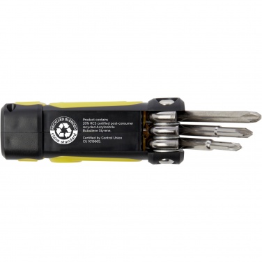 Logotrade advertising products photo of: Octo 8-in-1 RCS recycled plastic screwdriver set with torch