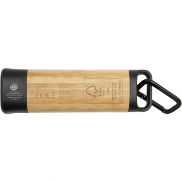 Logotrade promotional item picture of: Kuma bamboo/RCS recycled plastic torch with carabiner