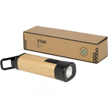 Logotrade advertising product image of: Kuma bamboo/RCS recycled plastic torch with carabiner
