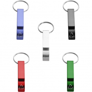 Logo trade business gift photo of: Tao RCS recycled aluminium bottle and can opener with keychain 