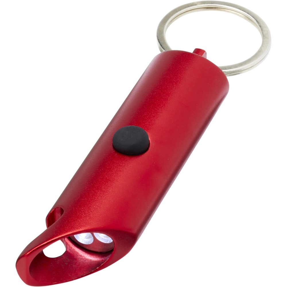 Logo trade corporate gifts picture of: Flare RCS recycled aluminium IPX LED light and bottle opener with keychain
