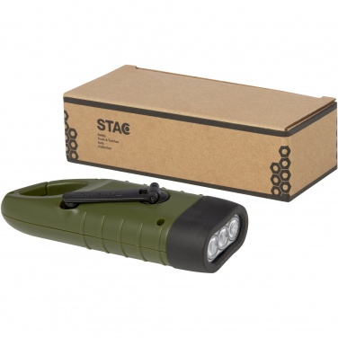 Logo trade advertising products picture of: Helios recycled plastic solar dynamo flashlight with carabiner