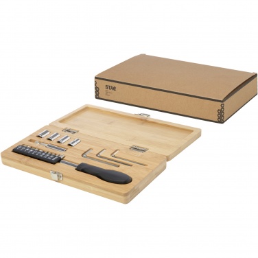 Logo trade promotional items picture of: Rivet 19-piece bamboo/recycled plastic tool set