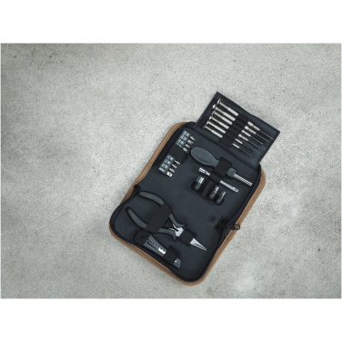 Logotrade promotional giveaway image of: Spike 24-piece RCS recycled plastic tool set with cork pouch