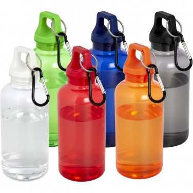 Logo trade promotional items image of: Oregon 400 ml RCS certified recycled plastic water bottle with carabiner
