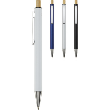 Logo trade promotional merchandise photo of: Cyrus recycled aluminium ballpoint pen (black ink)