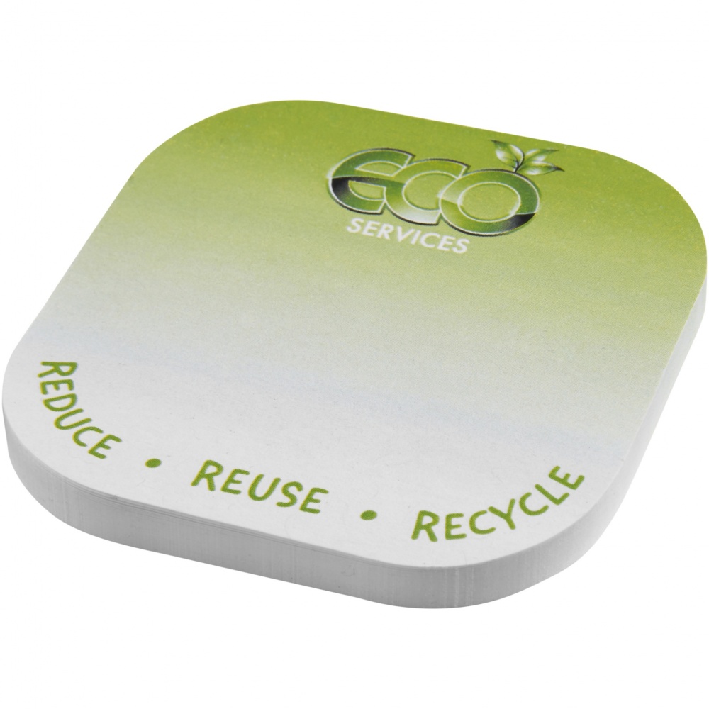 Logotrade promotional merchandise picture of: Sticky-Mate® square-shaped recycled sticky notes with rounded corners