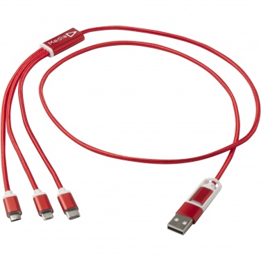 Logo trade business gift photo of: Versatile 5-1 recycled aluminium charging cable
