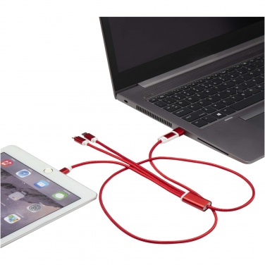 Logo trade promotional gifts image of: Versatile 5-1 recycled aluminium charging cable
