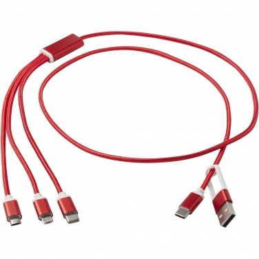 Logo trade business gift photo of: Versatile 5-1 recycled aluminium charging cable
