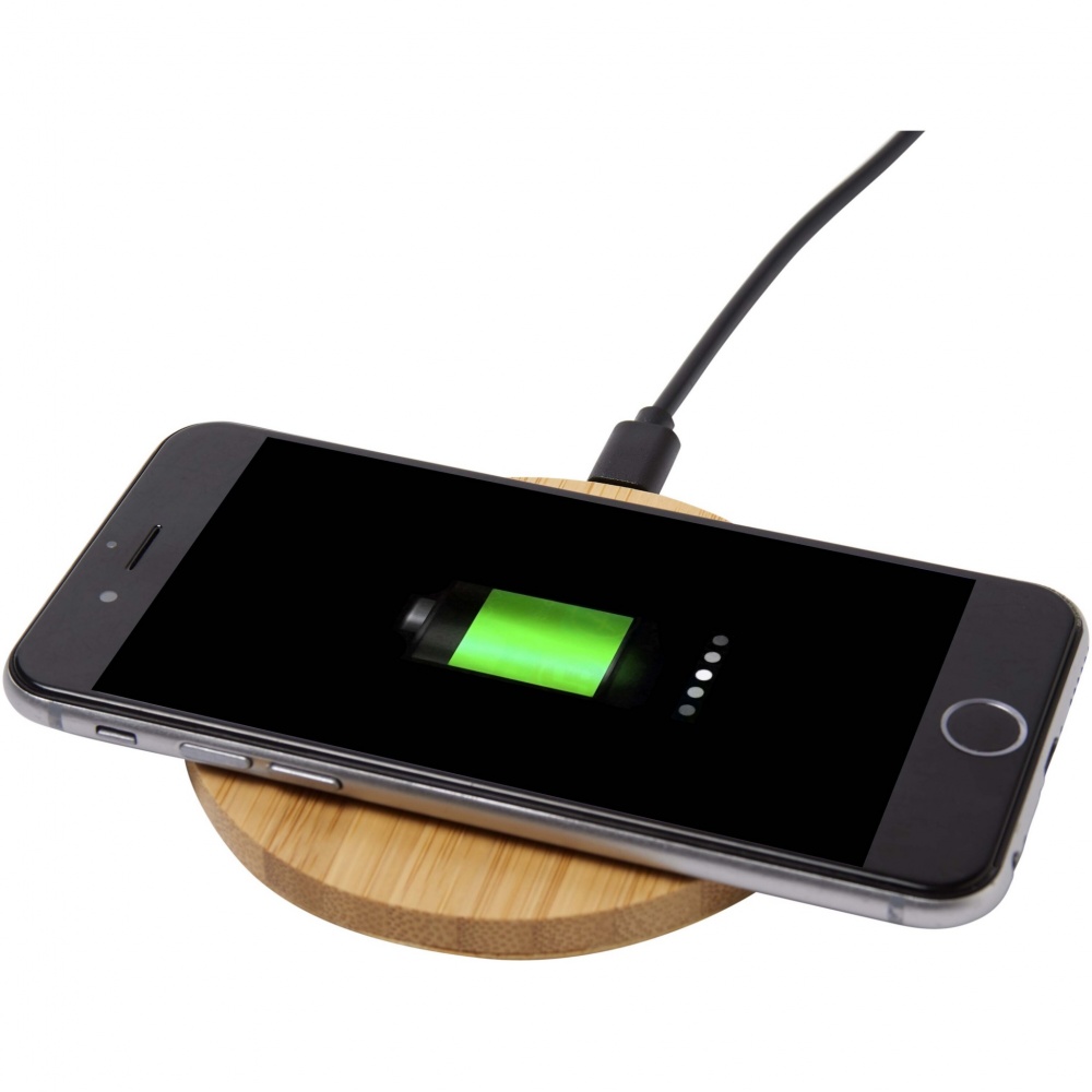 Logo trade promotional giveaway photo of: Essence 15W bamboo wireless charging pad