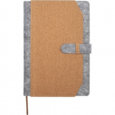 Logotrade business gift image of: Viviana A5 recycled felt and cork notebook