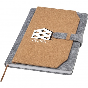 Logotrade promotional merchandise picture of: Viviana A5 recycled felt and cork notebook