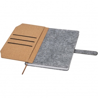 Logotrade promotional products photo of: Viviana A5 recycled felt and cork notebook