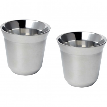 Logo trade promotional gifts picture of: Duo 80 ml RCS certified stainless steel espresso cup set 