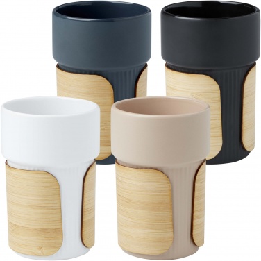 Logo trade corporate gifts image of: Tumbler Fika 340 ml with bamboo sleeve